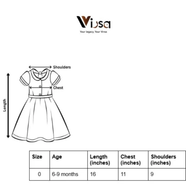 Embroidered Floral Frock Size Chart