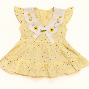 Embroidered Floral Polka Frock