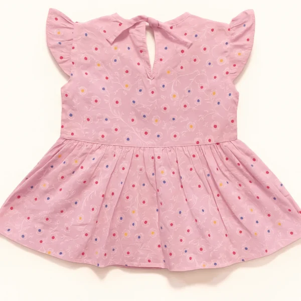 Embroidered Floral Polka Frock
