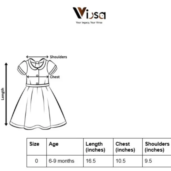 Embroidered Floral Polka Frock Size Chart