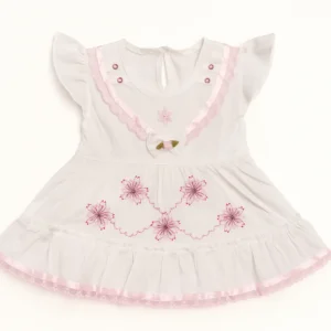 Floral Bow Embroidered Frock