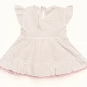 Floral Bow Embroidered Frock