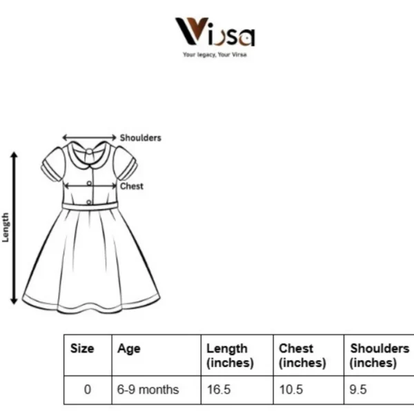 Garden Embroidered Frock Size Chart