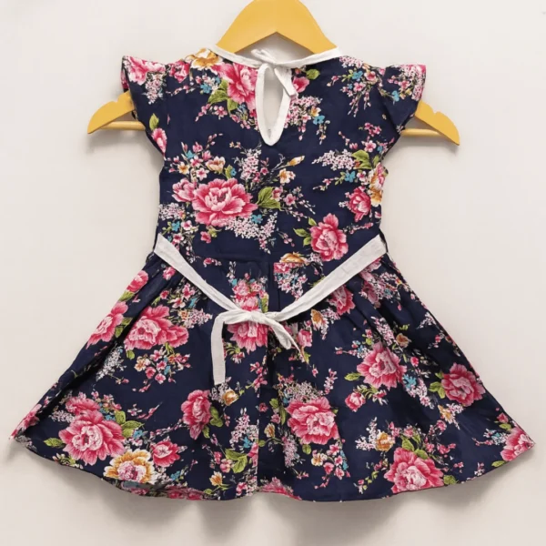Navy Bloom Embroidered Frock