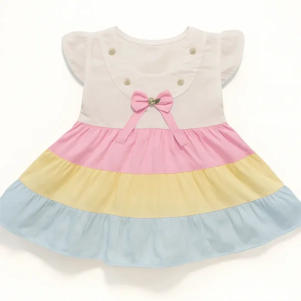 Pastel Rainbow Tiered Frock