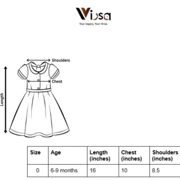 Pastel Rainbow Tiered Frock Size Chart