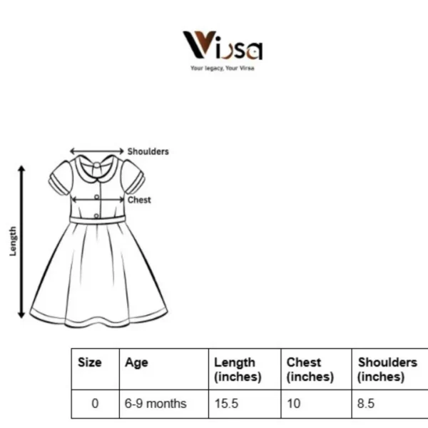 Polka Floral Frock Size Chart
