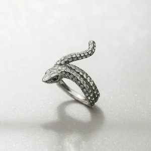 Silver Serpent Statement Ring
