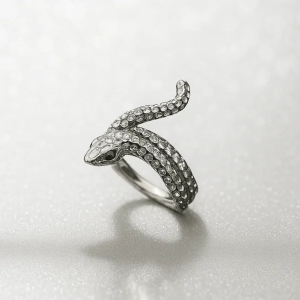 Silver Serpent Statement Ring